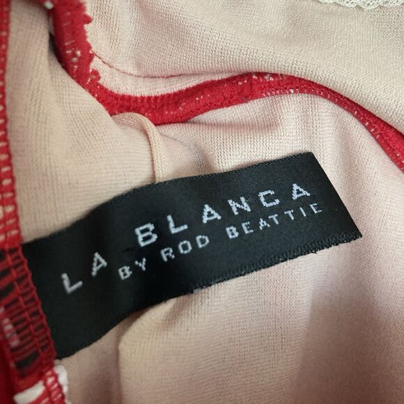 La Blanca Halter Twist Bathing Suit XL One Piece Red Women’s - Picture 5 of 9